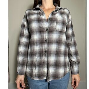 Garage Gray Brown Plaid Size XS/S